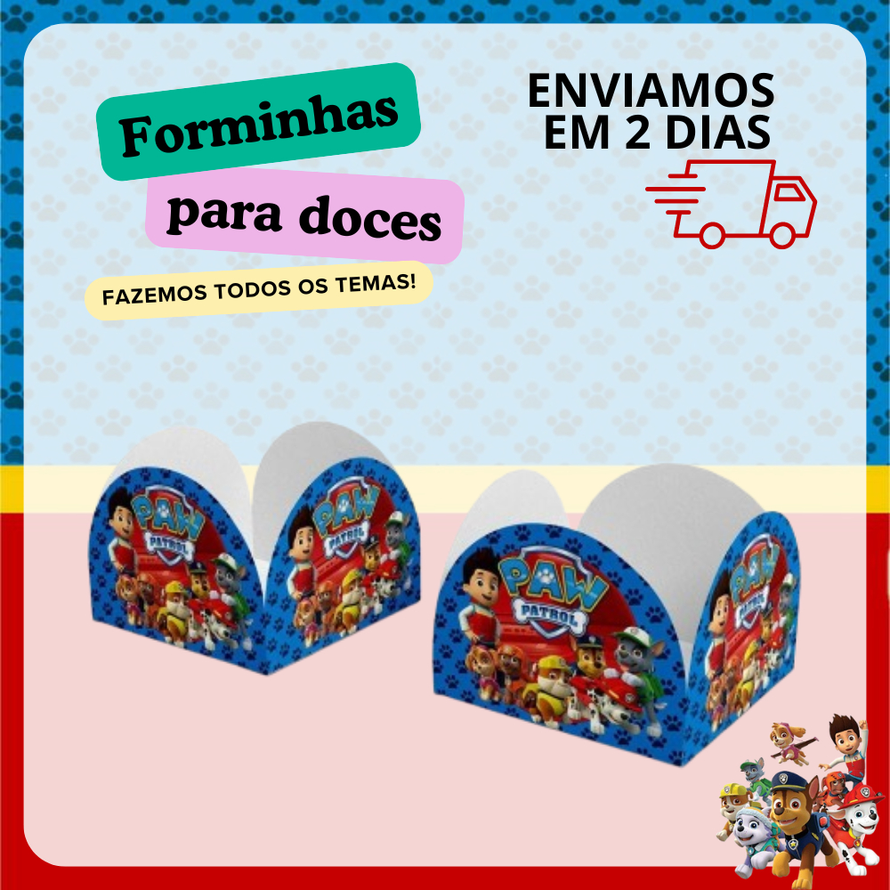30 FORMINHAS PARA DOCINHOS PATRULHA CANINA- FORMINHAS PERSONALIZADAS - FORMINHAS PARA BRIGADEIRO - FORMINHA PARA DOCESRA DOCES