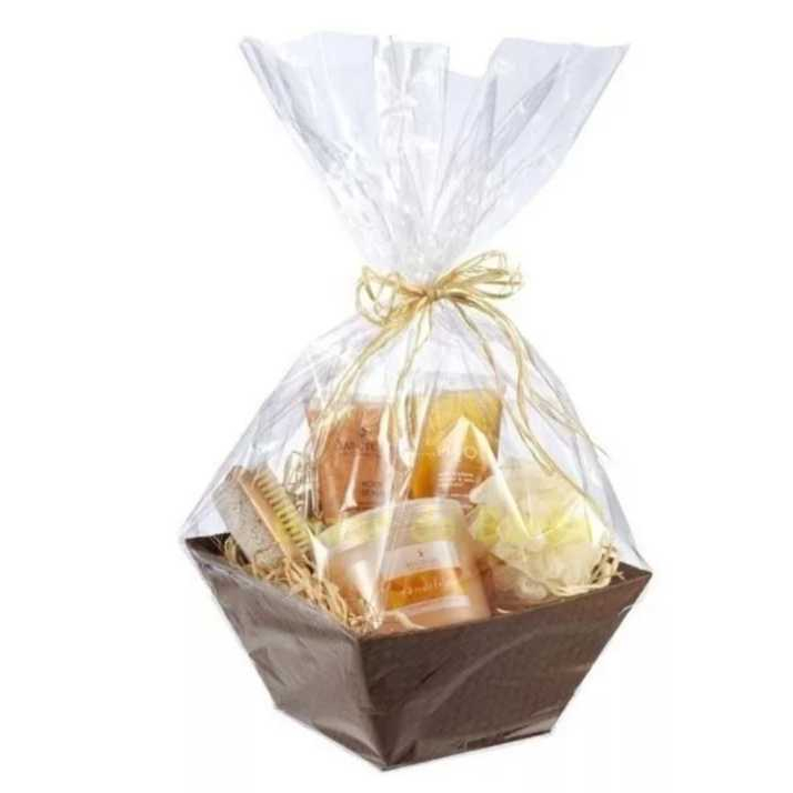 Saco Transparente Para Cesta De Presente Café Da Manha PP Tipo Celofane 30x40 40x60 em Oferta na Shopee