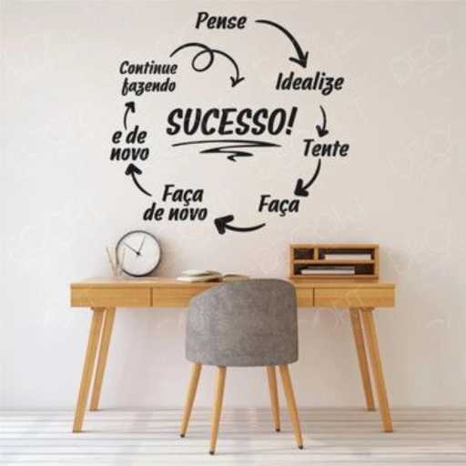 Adesivo Frase Pense Sucesso, Adesivo Decorativo De Sala, Quarto e Parede