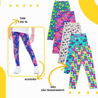 Kit 4 Calça Legging Infantil Algodão Roupa de Menina Juvenil e Criança 1 ao 16 em Oferta na Shopee