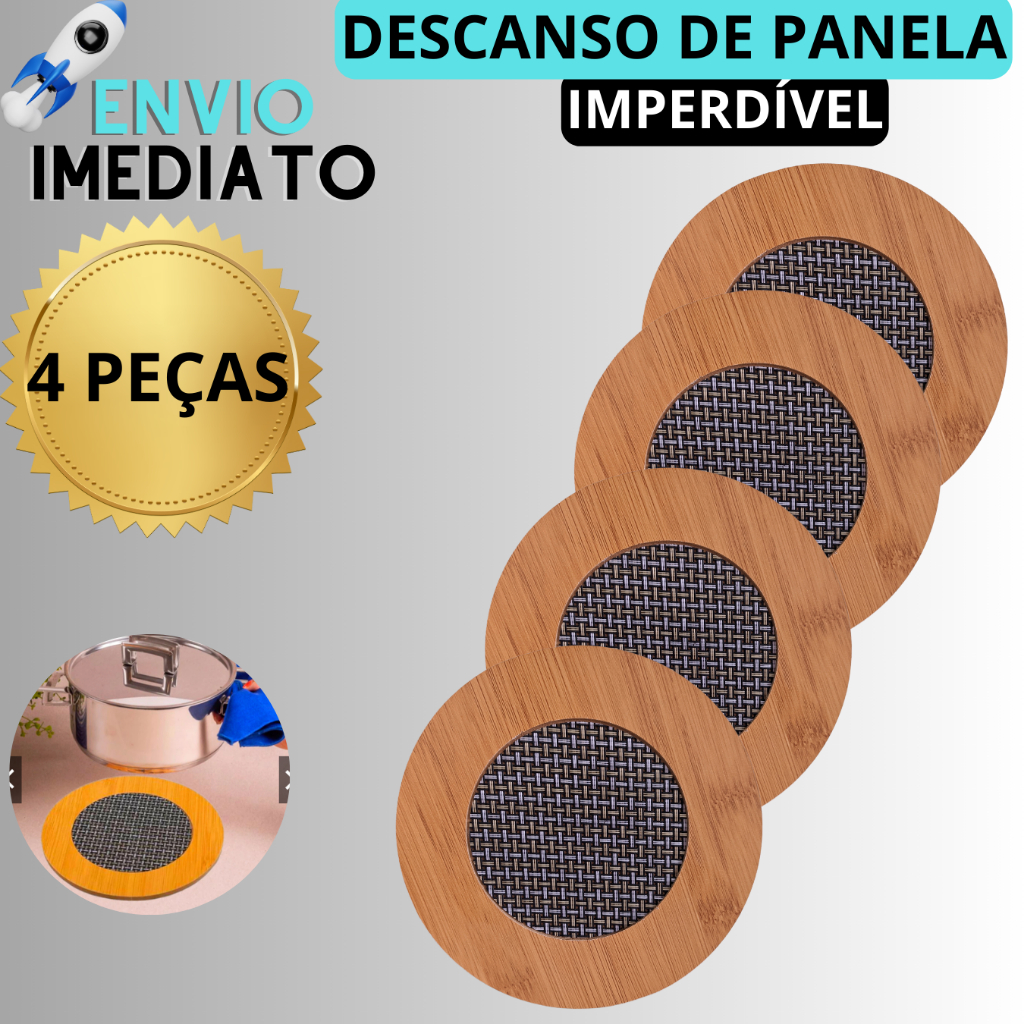 Kit com 4 Descanso de Panela 16,5cm Protetor de Mesa Panela Protetor Para Panela Quente