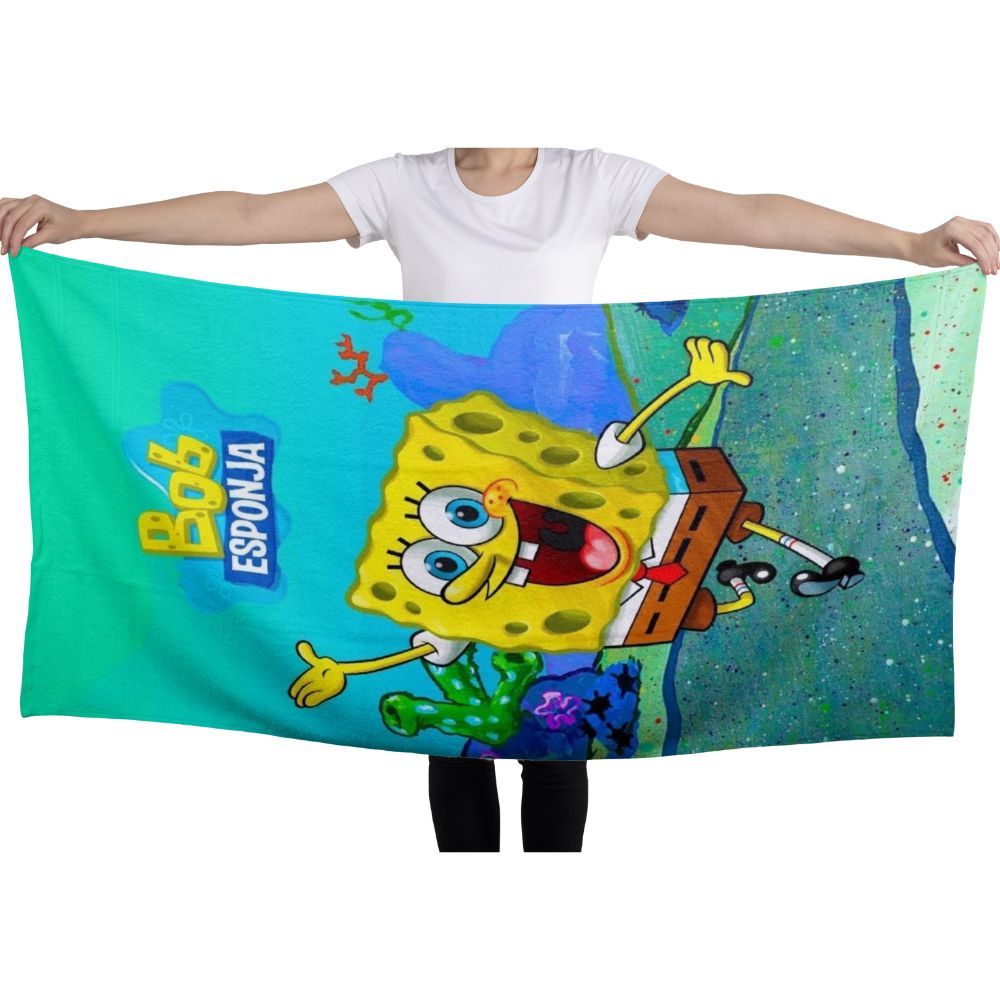 Toalha de Banho BOB ESPONJA praia e piscina grande estampada