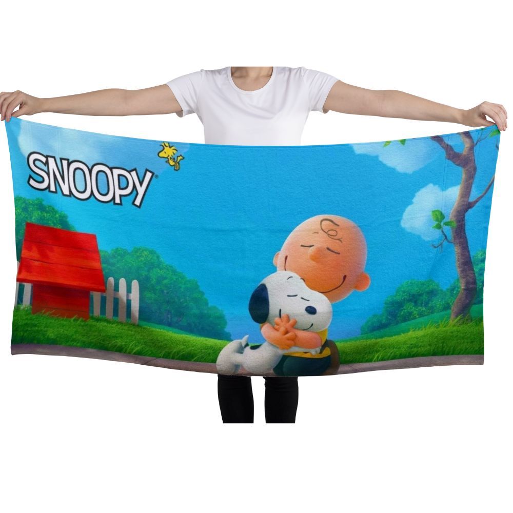 Toalha de praia SNOOPY piscina tamanho 70x140cm em Oferta na Shopee