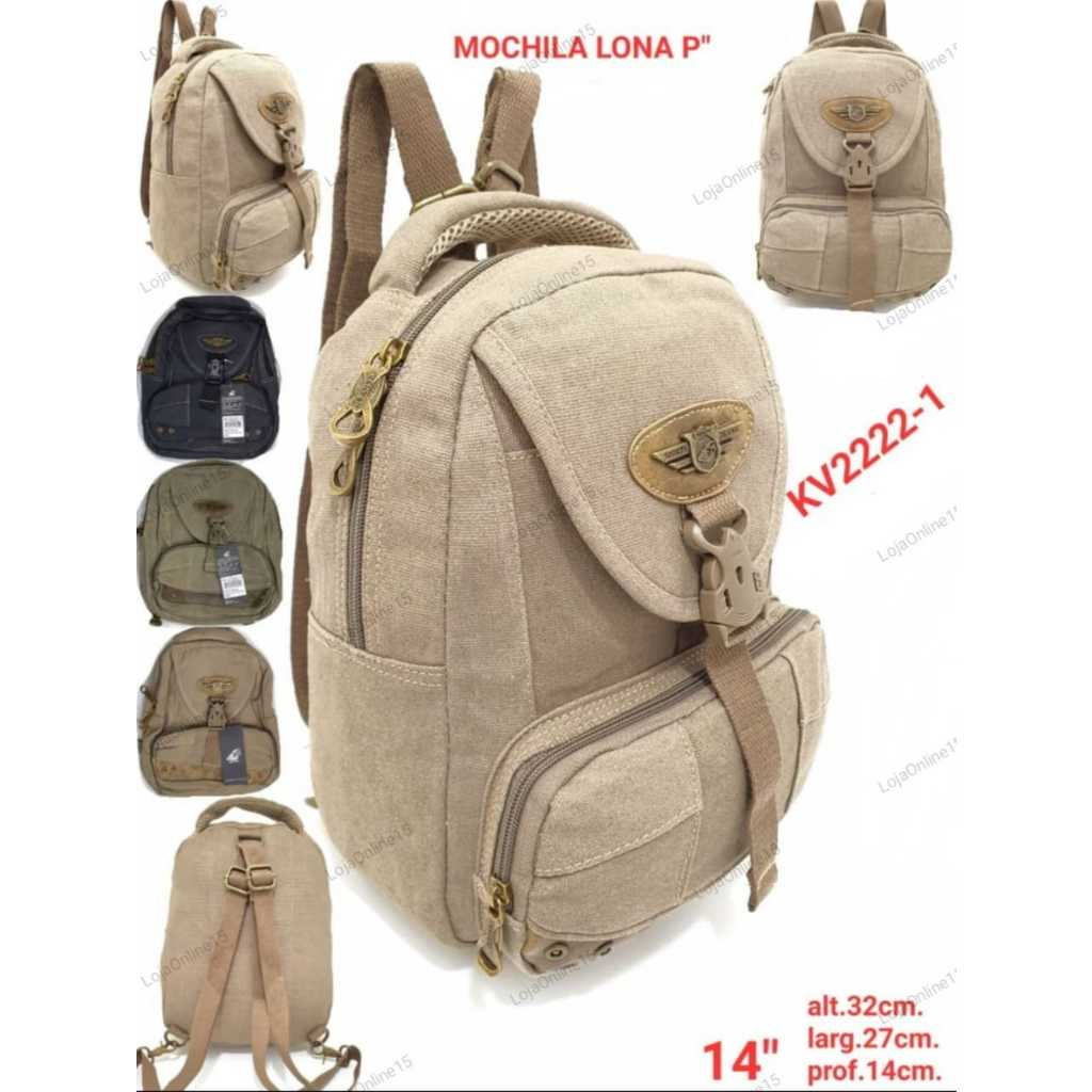 Mochila Escolar Masculina Feminina Em Lona Reforçada Media - KV2222-1 / KV2222-2