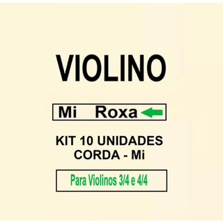 KIT 10 Unidades Corda Mi Avulsa Para Violino 3/4 E 4/4 Aço Stell Tensão Alta em Oferta na Shopee