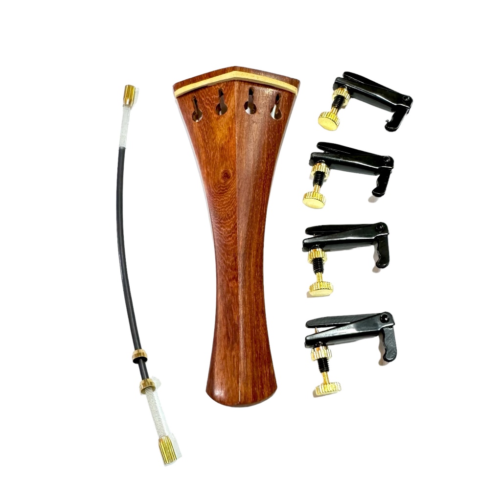 Estandarte para Violino 4/4 Rosewood Hill + Rabicho + 04 Fixos Preto e Dourado