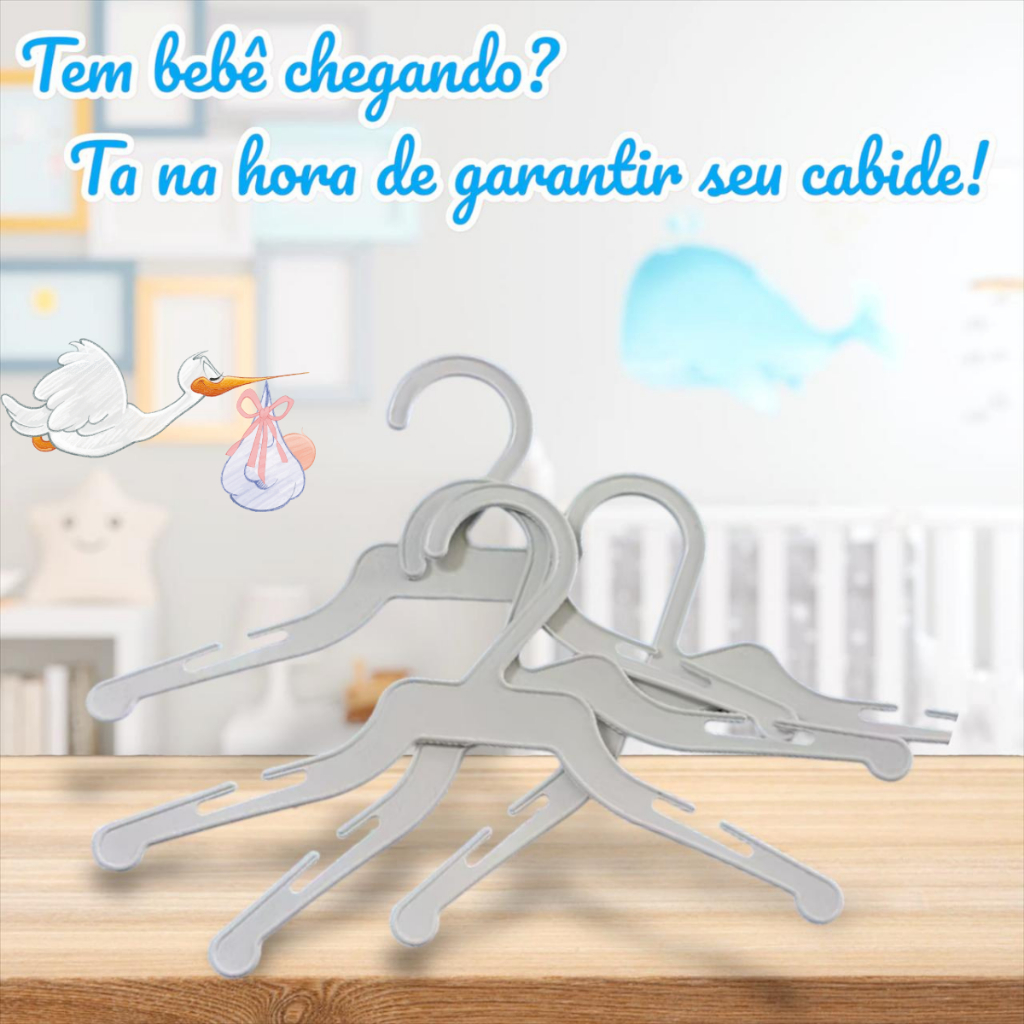 Kit 100 Cabides Infantil Baby Branco Para Roupas de Bebê e Pets em Oferta na Shopee