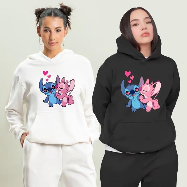 Blusa Moletom Feminino Lilo Stitch Agassalho Manga Comprida Algodão Meninas Blusinha