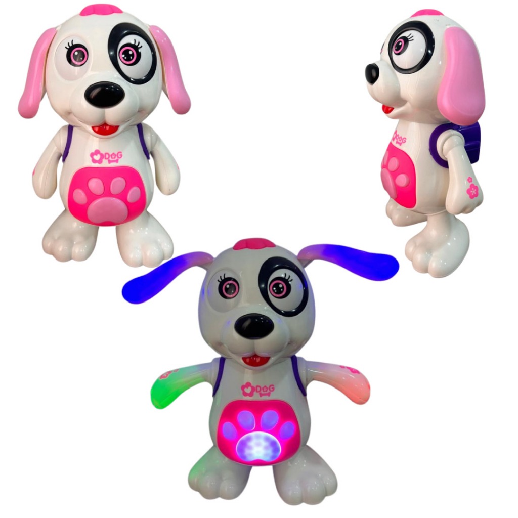 KIT 2 Brinquedos Cachorro Dançante Robô Sons Luzes Musical Infantil Dançarino Dança Mexe