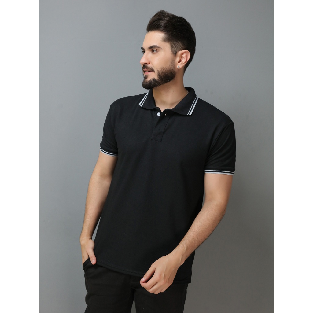 Camisa Gola Polo Masculina GOLA LISTA(P M G GG G1 G2 G3) Camiseta de Algodão  piquet Roupas casuais de escritório em Oferta na Shopee