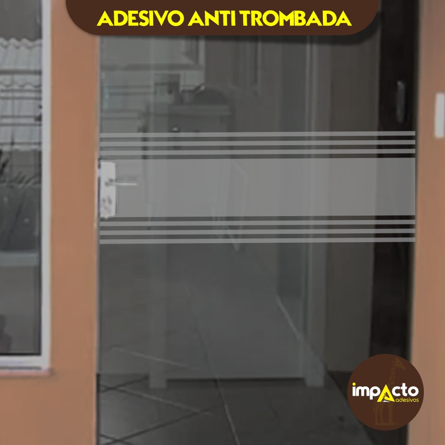 Adesivo ANTI-TROMBADA, modelo 003 - faixa multipla, porta de vidro, vitrine, box, janela, blindex em Oferta na Shopee