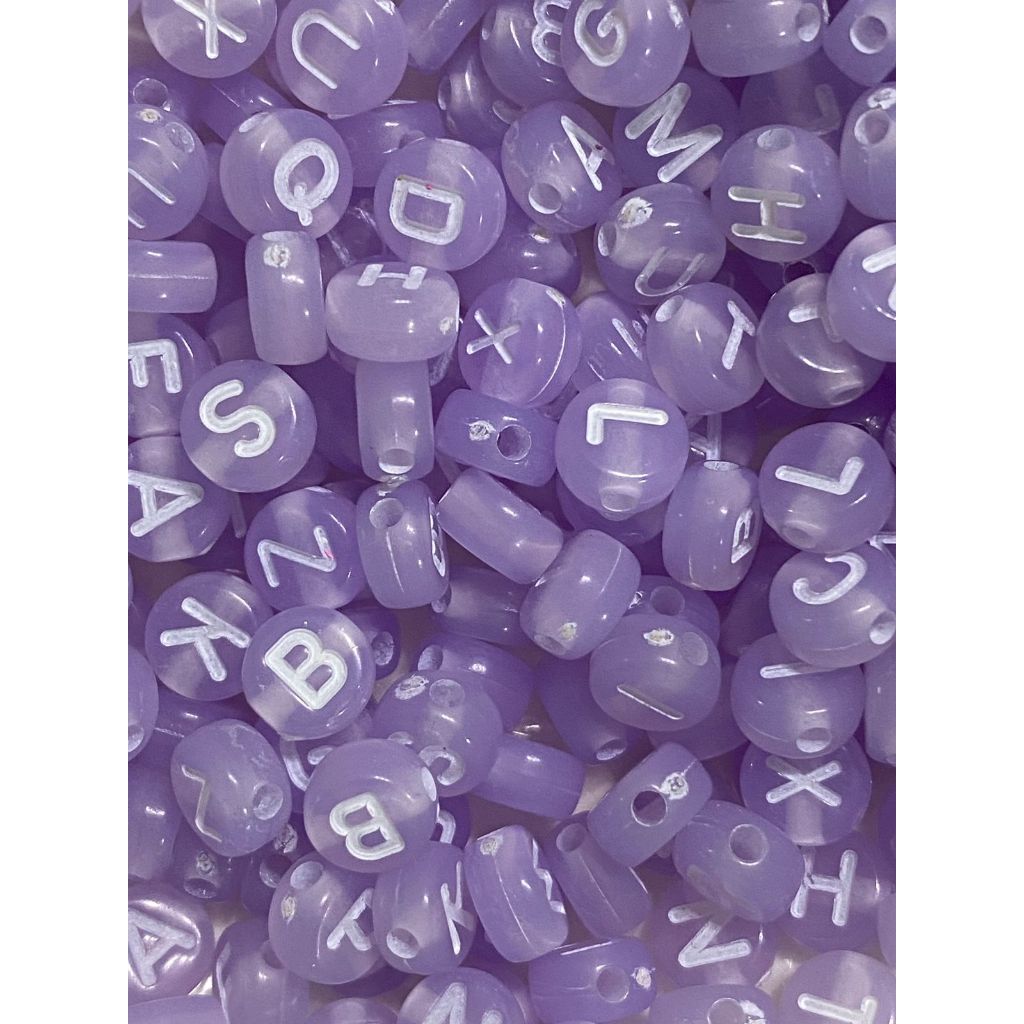Miçanga Infantil Alfabeto Redondo - Letras - 7mm LILÁS em Oferta na Shopee