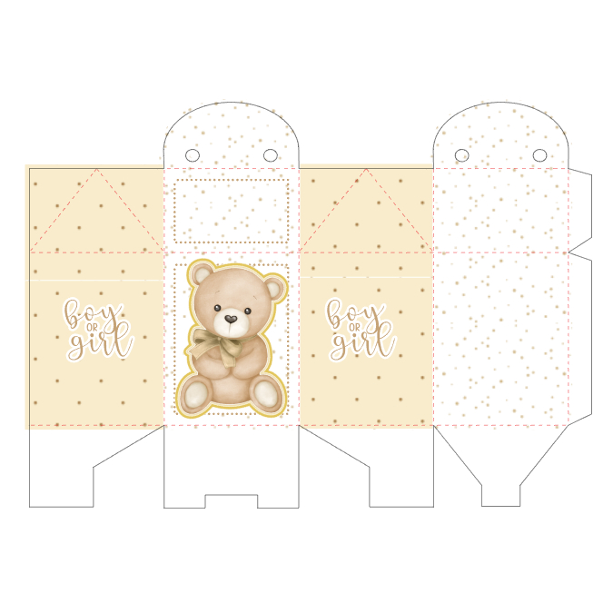 Caixa Milk CHÁ REVELAÇÃO URSO - PEGUE E MONTE Kit Caixas Decoração Lembrancinhas  Aniversário Caixinhas Personalizadas