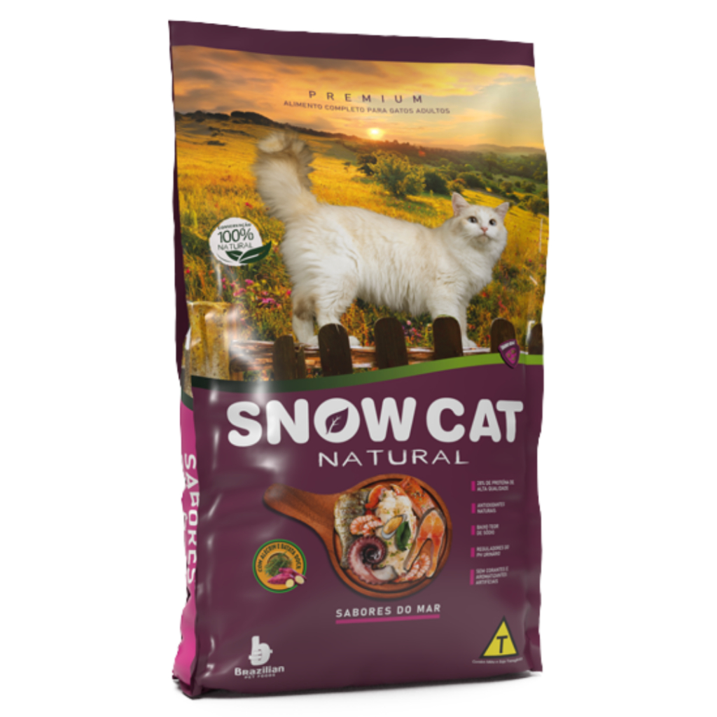 10,1kg Ração Snow Cat Natural Premium Para Gatos Adultos Sabores Do Mar