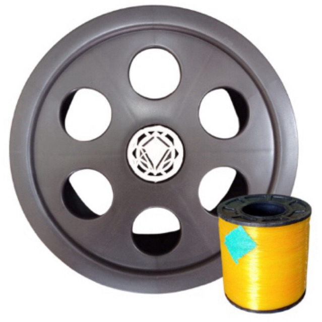 Carretilha Pipa Raia Plástico Reforçado 26 Cm Grande Preta + Linha nylon 500 mts ENVIO IMEDIATO