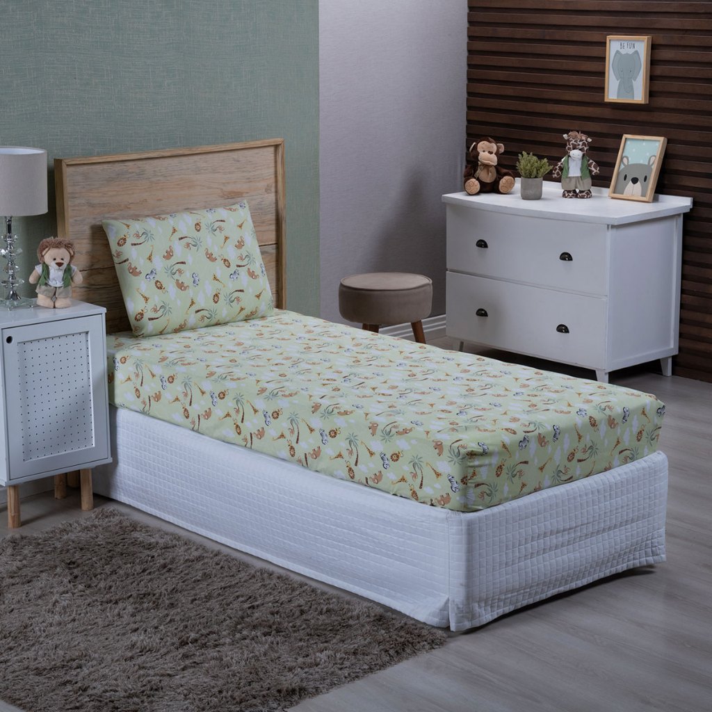 Jogo de Lençol Solteiro 2 Peças 100% Algodão Infantil Estampado 180 Fios