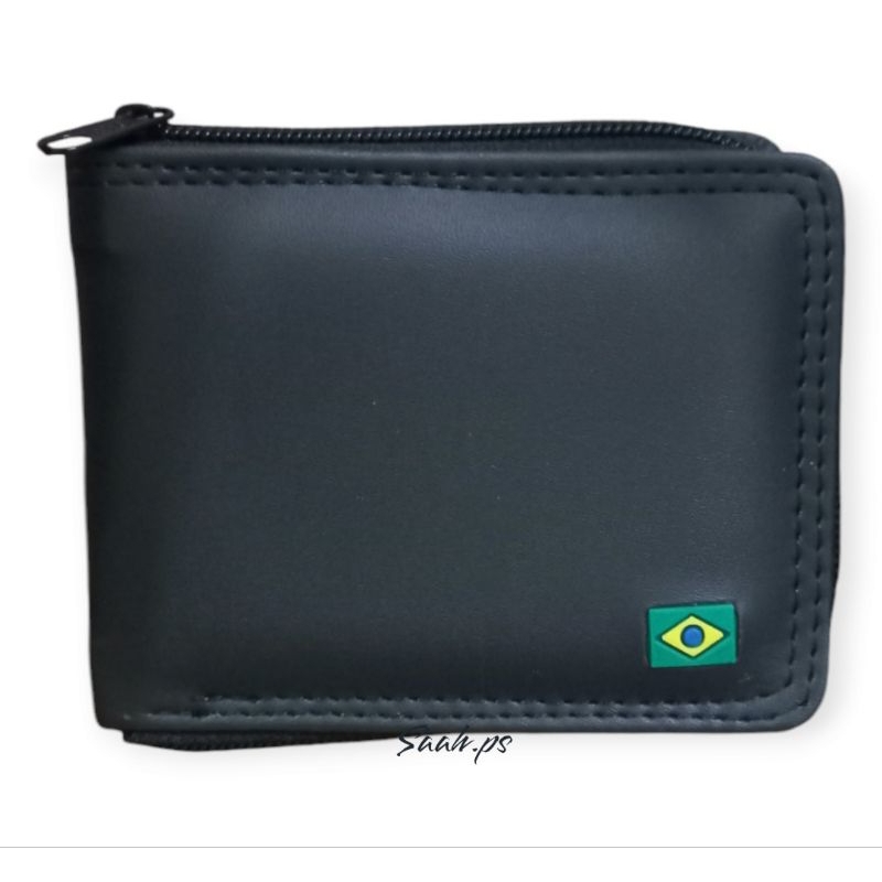 Carteira Masculina grande porta cartão  Couro ecológico, Grande Com Fecho De Zíper