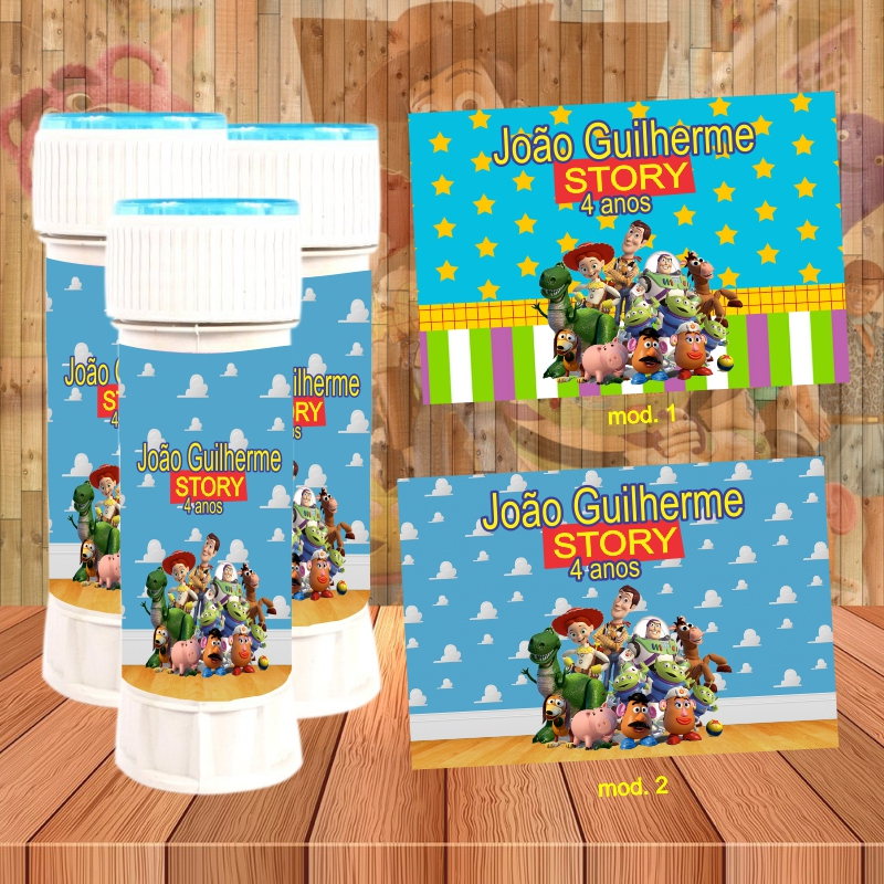 Adesivo Personalizado Toy Story para Bolha de Sabão Festa Infantil Lembrancinha Aniversário