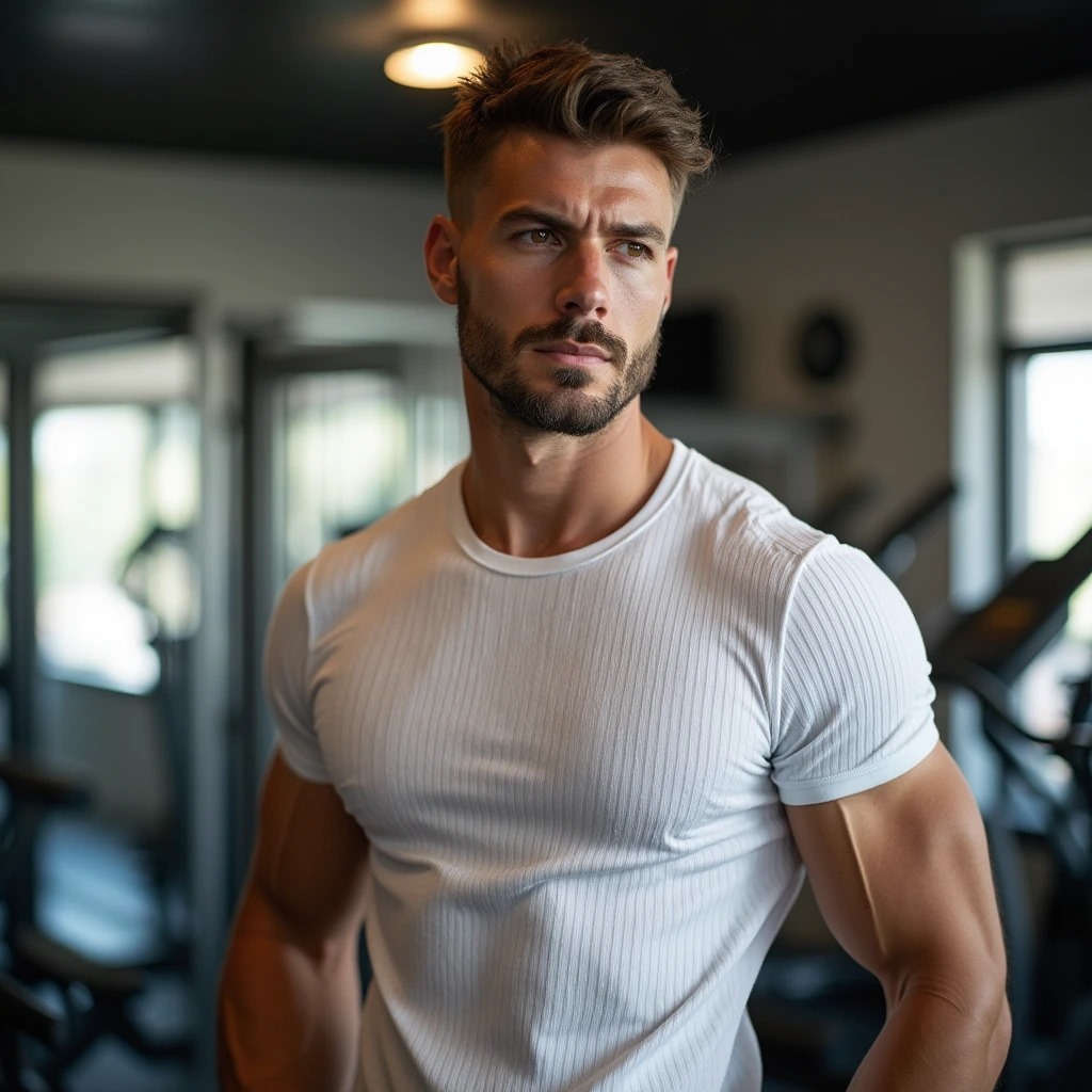 Camiseta Camisa Slim Fit Canelada Casual Estilo Americana Importada Verão Treino Academia Versátil