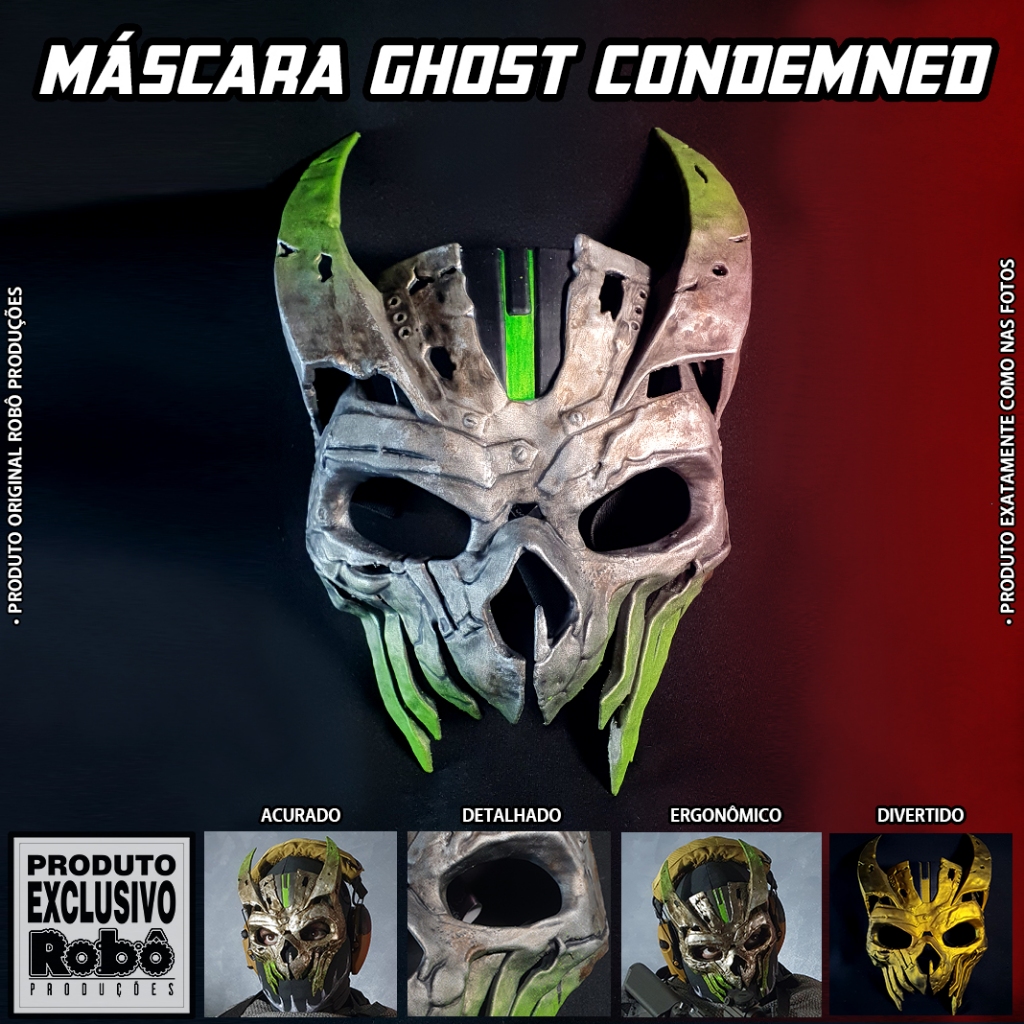Máscara Ghost Condemned Simon Riley Call of Duty Modern Warfare Warzone Máscara Cosplay Halloween Streamer