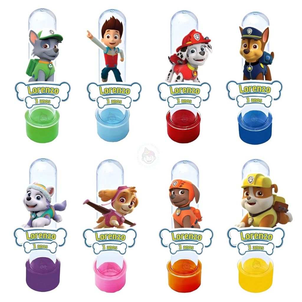 Tags Apliques para Tubetes Patrulha Canina Lembrancinhas Personalizados Nome Idade Festa Aniversário em Oferta na Shopee