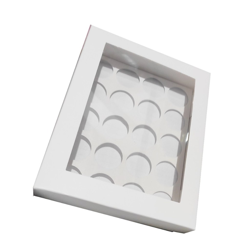 Caixa para 20 Doces Visor PET Com Berço 19,5x15x4,5 Embalagem Presente em Oferta na Shopee