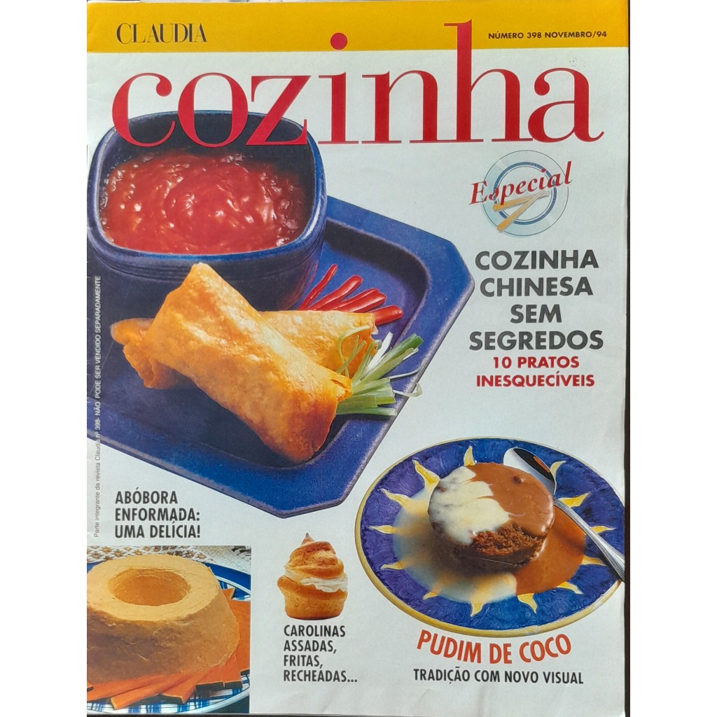 Revista Claudia Cozinha Nº 398 Novembro/1994