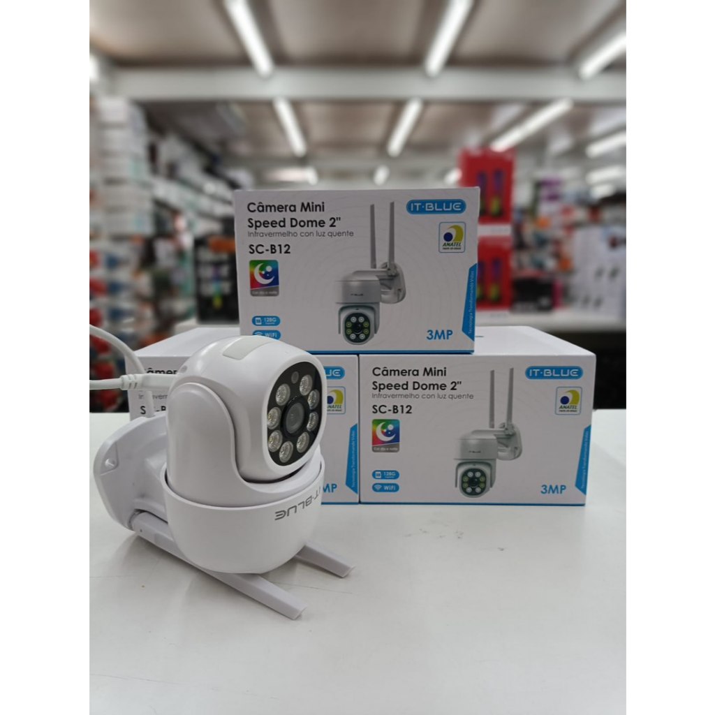 Câmera Mini Speed Dome 2 SC-B12 Wifi Full Hd 1080P Com Microfone - It-Blue