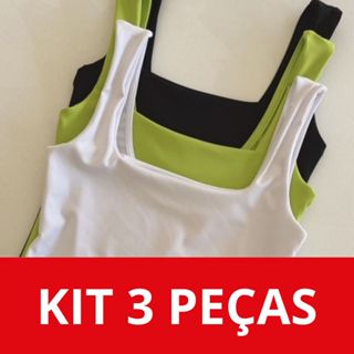 KIT 03 Blusa Feminina Ibiza Regata Blusinha Básica Suplex Tendencia em Oferta na Shopee