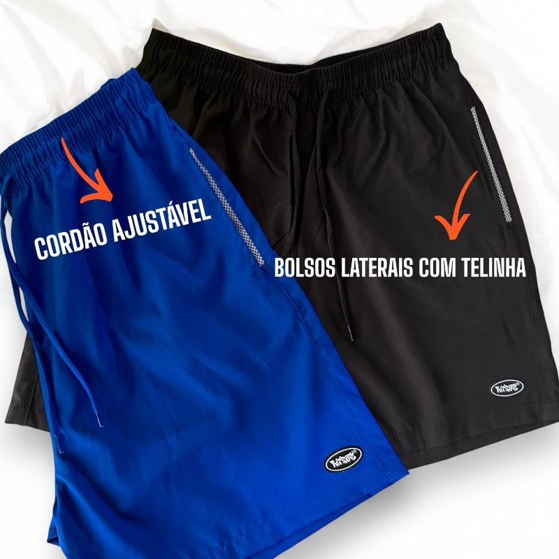Ripfire Kit Com 2 Bermudas Masculina Short Academia Treino Dry Fit Tac Tel Elastano Telinha