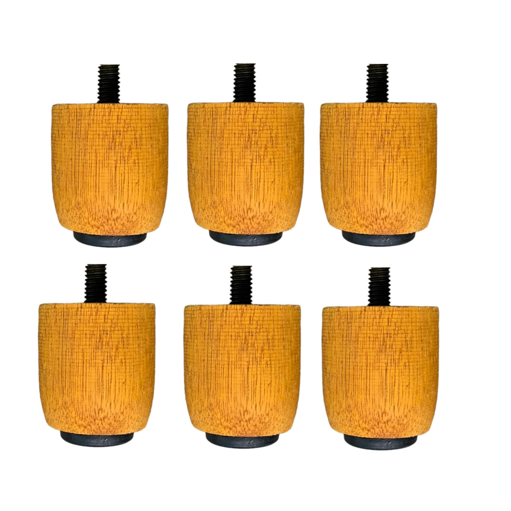 Pés De Cama Box Com 6 Unidades Madeira Maciça Com 4cm Casal-Solteiro Cor Mel em Oferta na Shopee