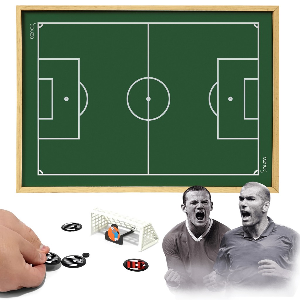 Campo Para Futebol De Botão 2 Times Brinquedo Portátil - Souza