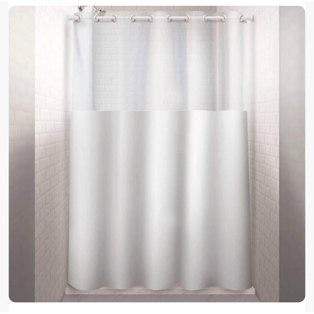 Cortina Box com Ilhós e Visor Retangular 1,35x2,00m - Branco