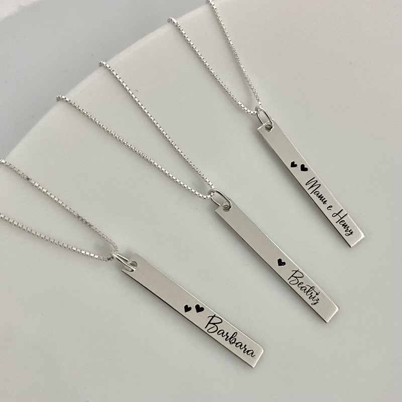 Colar Plaquinha Personalizado com Nome em Prata 925 Legítima em Oferta na Shopee