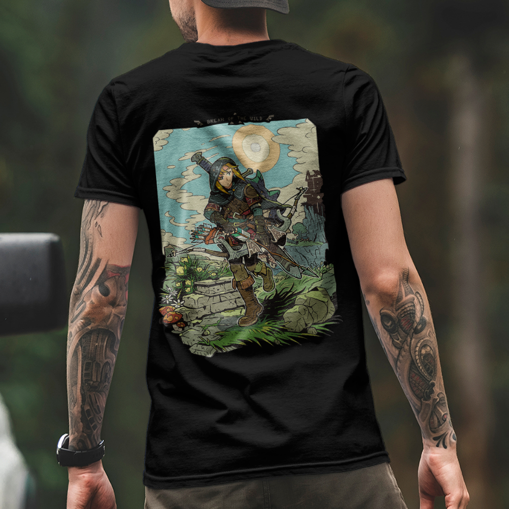 Camiseta Zelda Link Breath of the Wild, Geek, Games, Heroi, Jogos, Nintendo, Video Games, Games