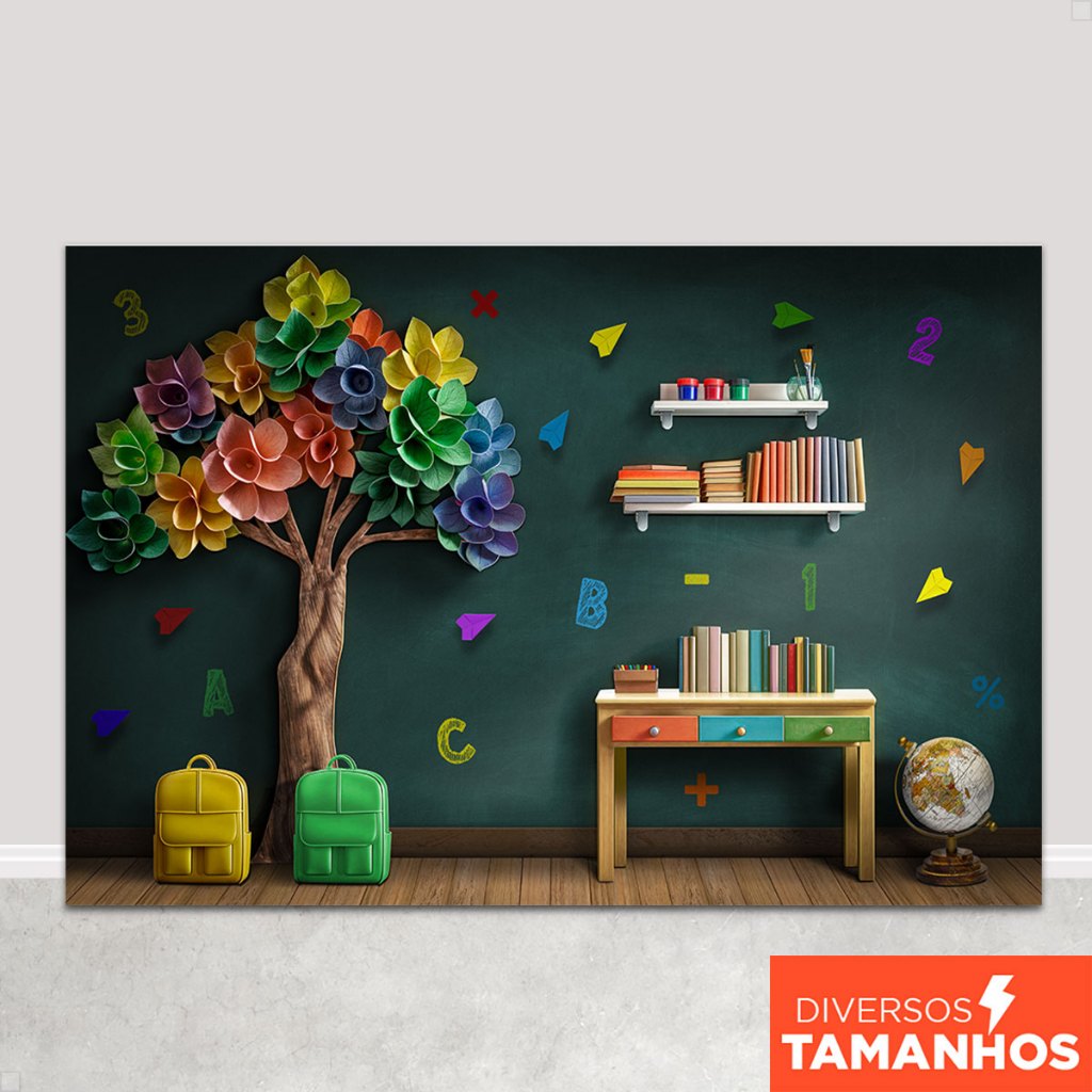 Fundo Fotográfico Formatura Infantil Cenário Sala de Aula Em Tecido Sublimado - FFC-914 em Oferta na Shopee