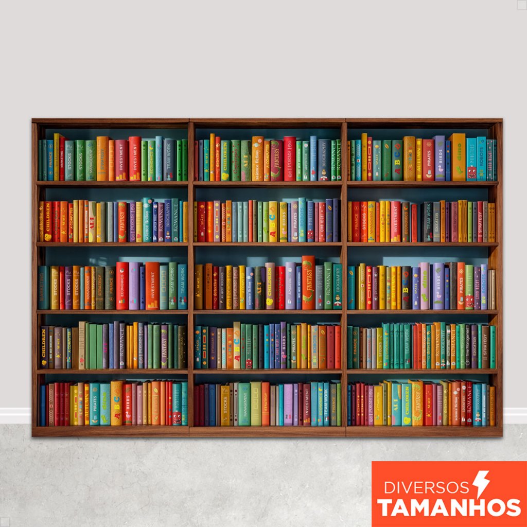 Fundo Fotográfico Formatura Cenário Biblioteca Livros Painel Sublimado Em Tecido - FFC-915