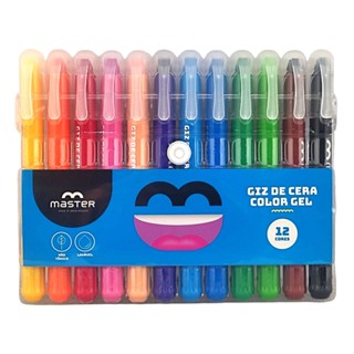 Giz de cera COLOR GEL Retrátil - Estojo com 12 Unidades - Extremamente macio, lavável e não tóxico em Oferta na Shopee