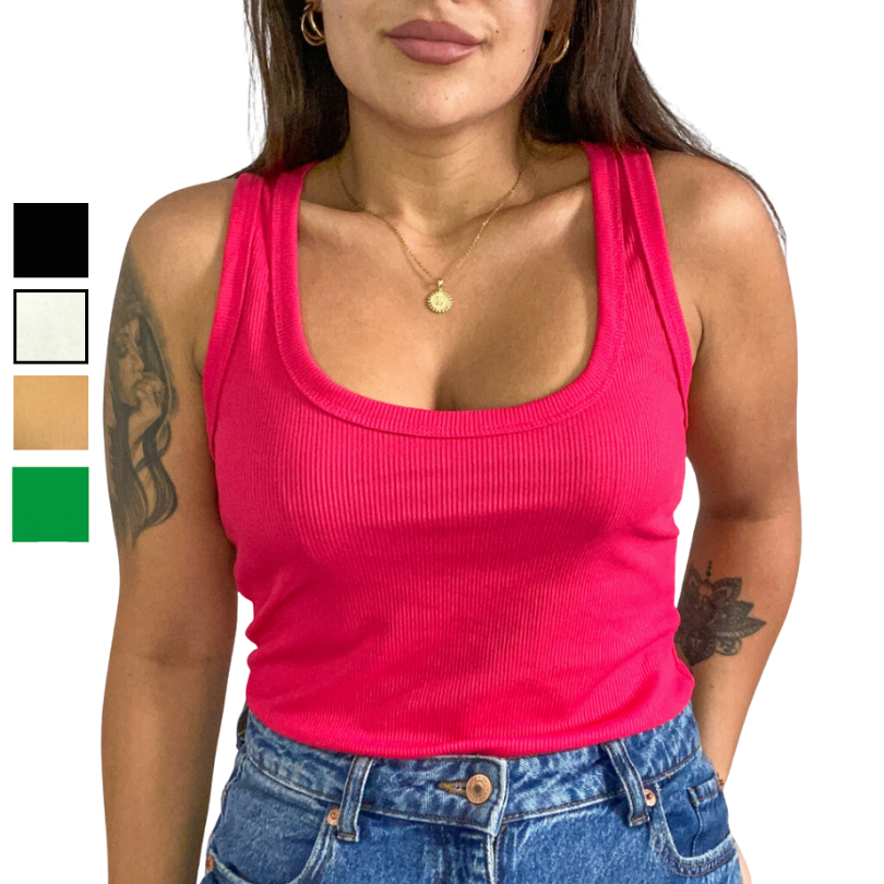 Regata Feminina Canelada Básica Blusinha Lisa Feminina