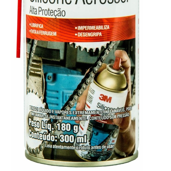 Detalhes do Desengripante Silicone Spray 180ml 3M Aerossol Impermeabilizante Lubrifica e Evita Ferrugem