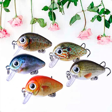Kit com 5 Mini Iscas de Pesca Artificiais Acessório Pescaria