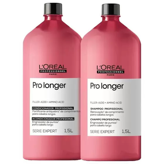 KIT L'OREAL PRO LONGER SHAMPOO E CONDICIONADOR 1500 ML CADA PARA CABELOS LONGOS E FINOS