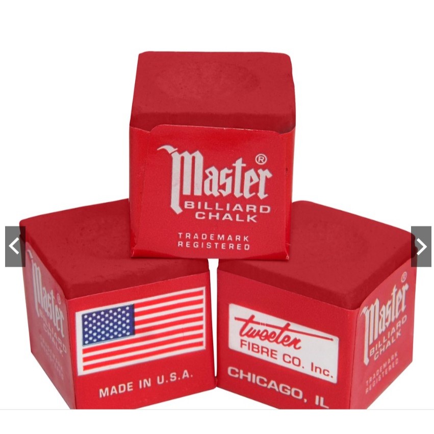 Kit 3 Giz Master Originais Para Bilhar / Sinuca / Snooker Vermelho Profissional