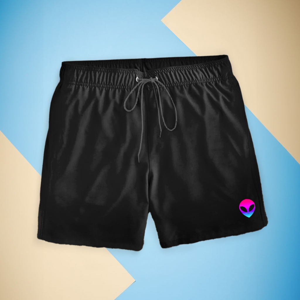 Bermuda Tactel Moda Praia Estampado Personagem Estilo Mauricinho Elastano
