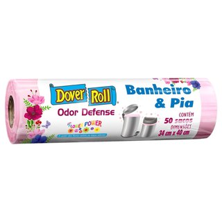 Saco Para Lixo Banheiro e Pia Odor Flower 34x40cm 50un - Dover Roll