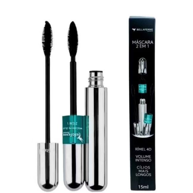 Bellafemme Rímel 4D Máscara para Cílios Volume Intenso à Prova D´Água Cílios Mais Longos 2 em 1  Tango