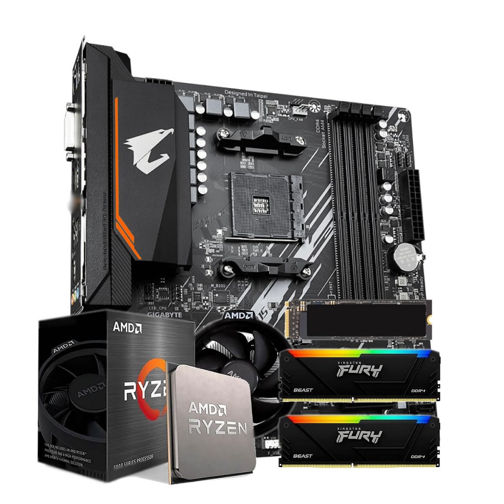 KIT UPGRADE ELITE AMD 5600GT+B550M AORUS ELITE+MEMORIA RAM+BIOS ATUALIZADA