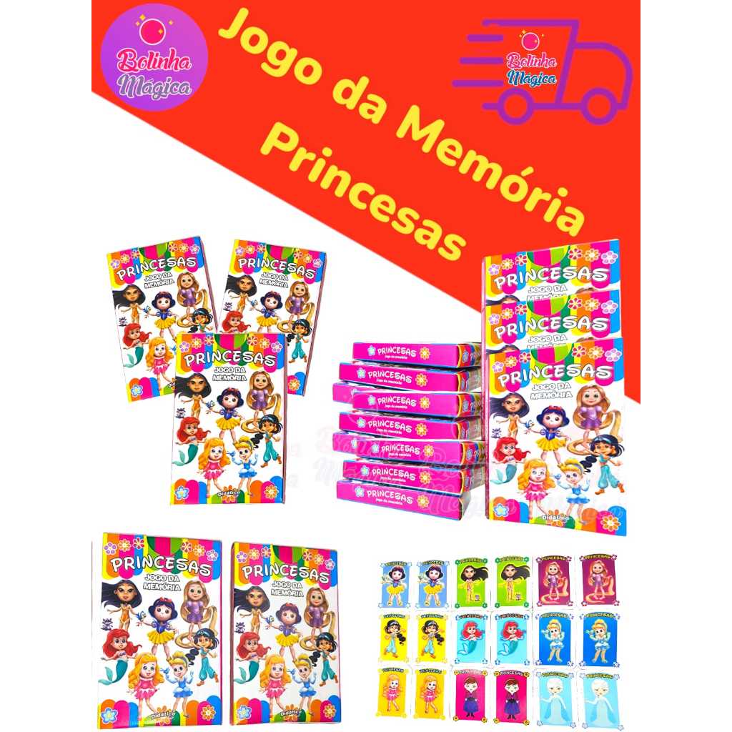 Kit 30 Jogo Da Memoria Princesas Infantil P/ Kit Festa Lembrancinha Aniversario Prenda Quermesse em Oferta na Shopee