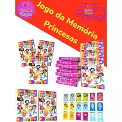 Kit 30 Jogo Da Memoria Princesas Infantil P/ Kit Festa Lembrancinha Aniversario Prenda Quermesse