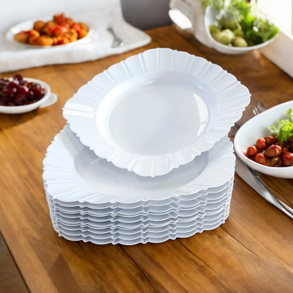 Kit 1 a 50 Pratos Plástico Quadrado Resistente, Leve, Reutilizável, Ideal pra Festas Eventos em Oferta na Shopee